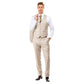 Tan Men's Slim-Fit 3-Piece Sharkskin Suit