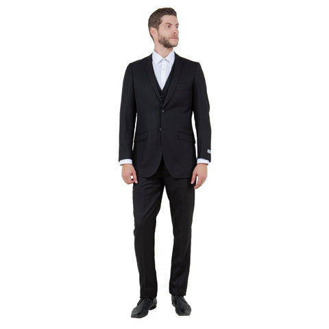 Men's Slim-Fit 3-Piece Sharkskin Suit