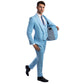 Sky Blue Men's Ultra Slim-Fit 3pc Suit w/ Expandable Waistband