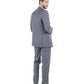 Mid Grey Men's Hybrid-Fit 3pc Paisley Suit w/ Wide Black Shawl Collar