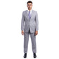 Light Grey Men's Hybrid-Fit 3pc Paisley Suit w/ Wide Black Shawl Collar