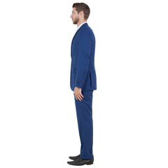 Indigo Men's Hybrid-Fit 3pc Paisley Suit w/ Wide Black Shawl Collar