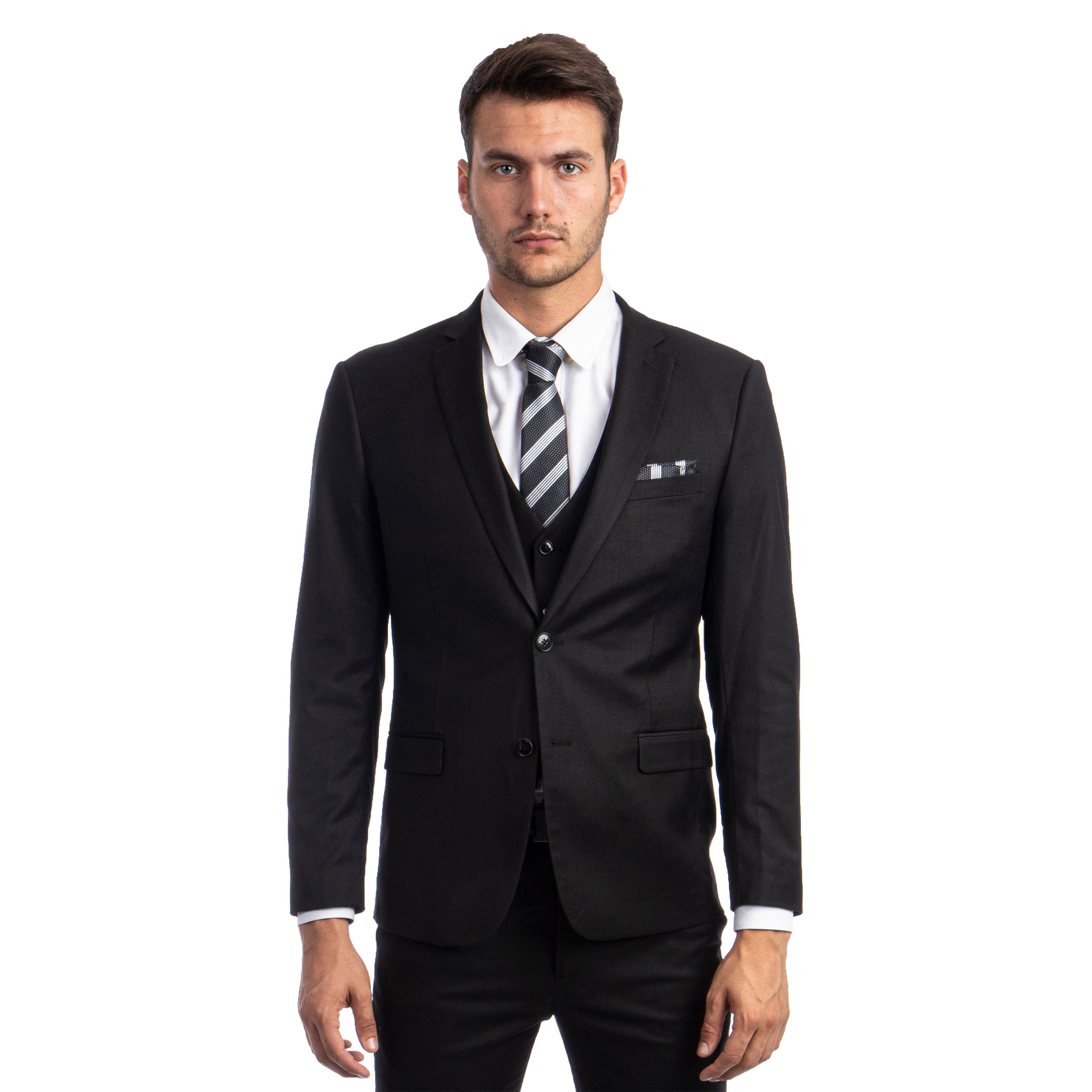 Men's Skinny-Fit Solid 3pc Suit