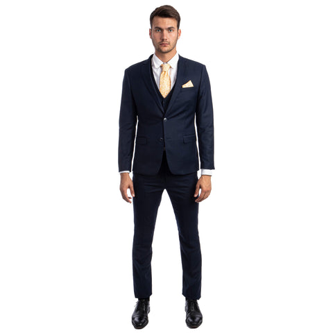 Men's Skinny-Fit Solid 3pc Suit