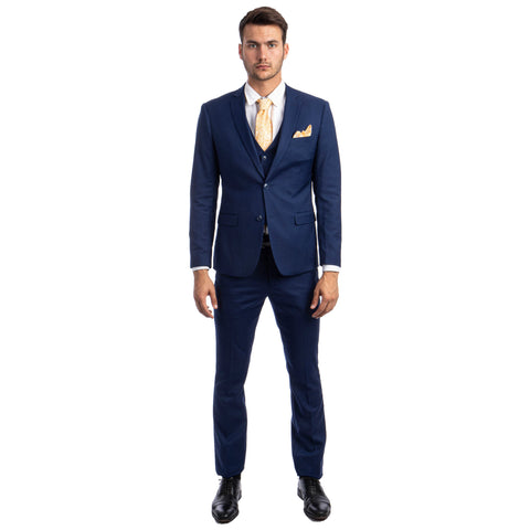 Men's Skinny-Fit Solid 3pc Suit