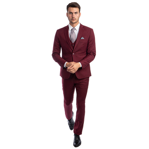 Men's Skinny-Fit Solid 3pc Suit