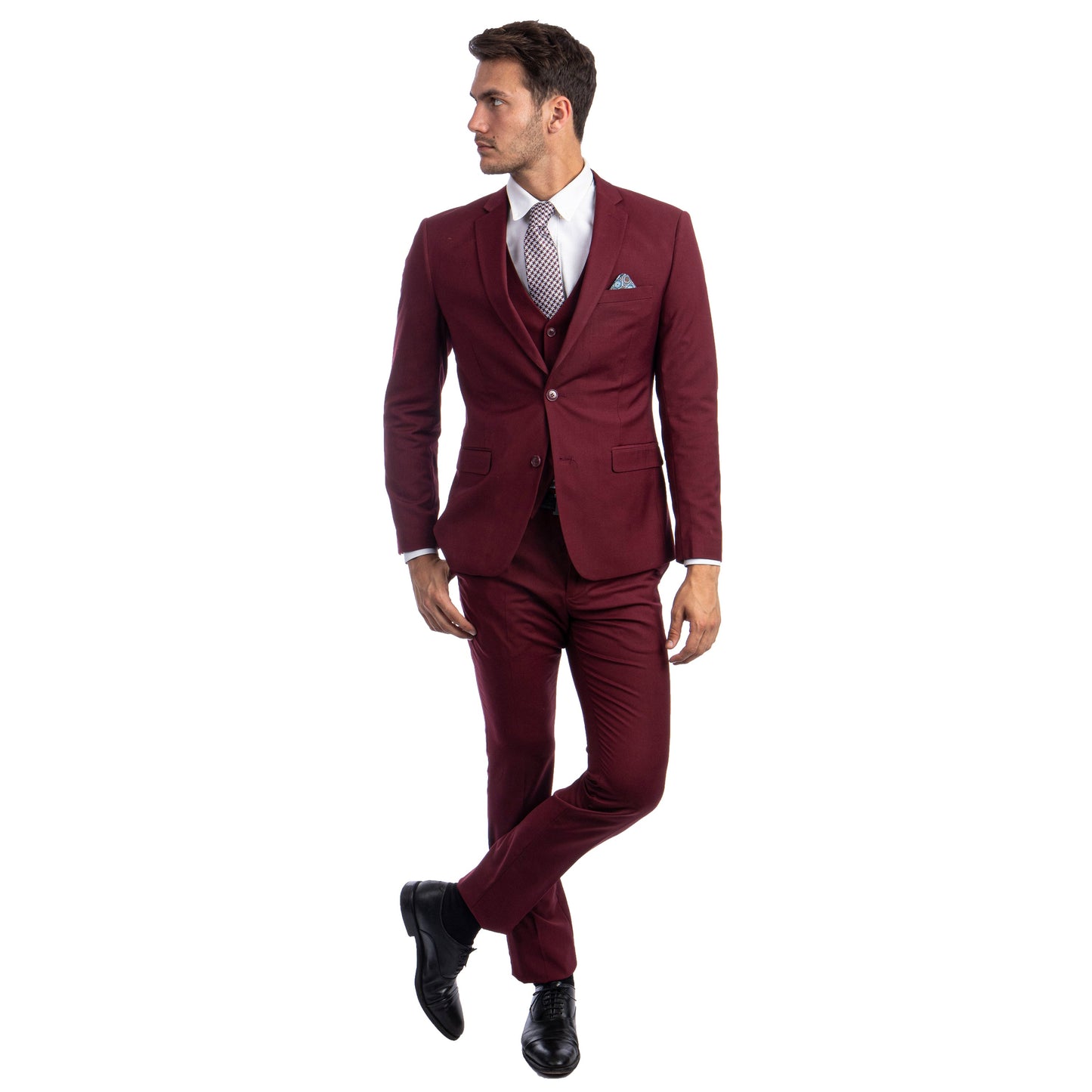 Men's Skinny-Fit Solid 3pc Suit