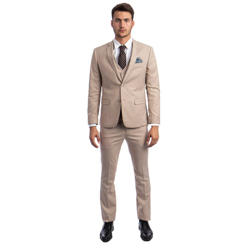 Men's Skinny-Fit Solid 3pc Suit