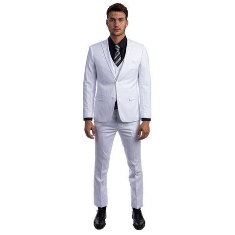 Men's Skinny-Fit Solid 3pc Suit