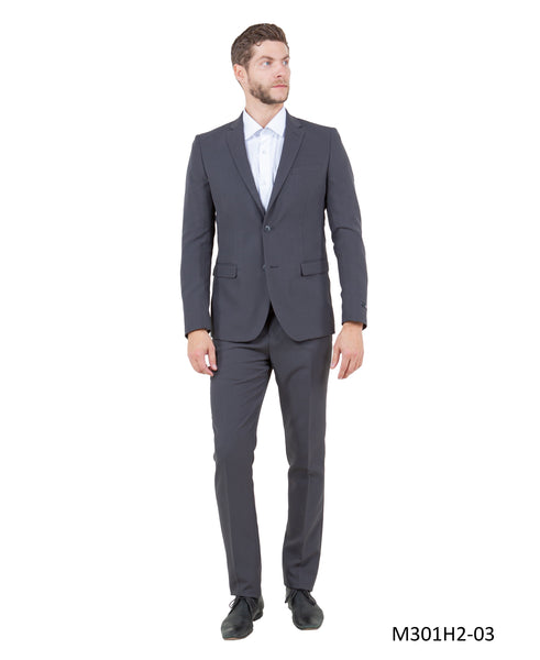 Dark Grey 2 PC 2 Button Hybrid FIt Mens-suit