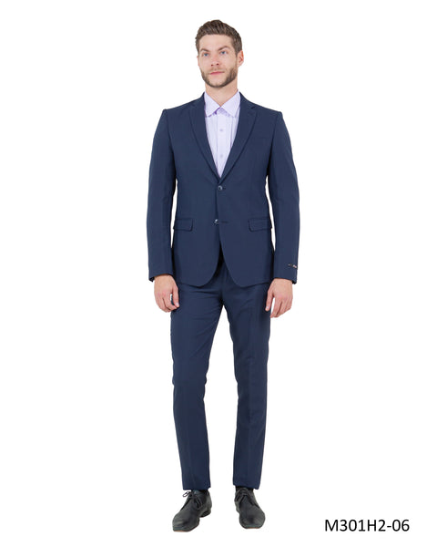 Navy 2 PC 2 Button Hybrid FIt Mens-suit