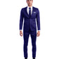 Blue 2 PC Birdseye Suit Skinny Fit Suits