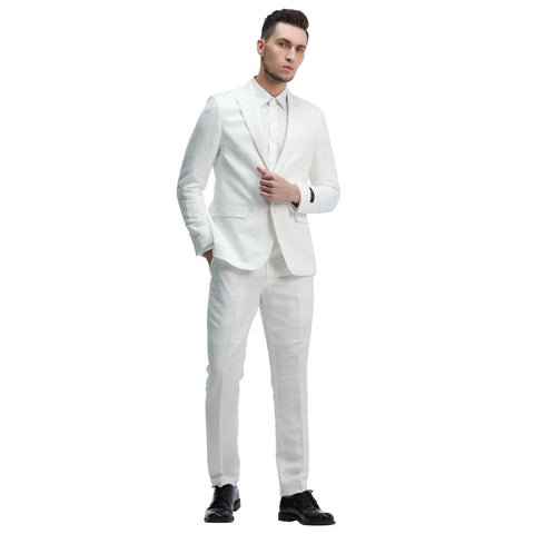 Men's Skinny Fit 2pc Linen Suit