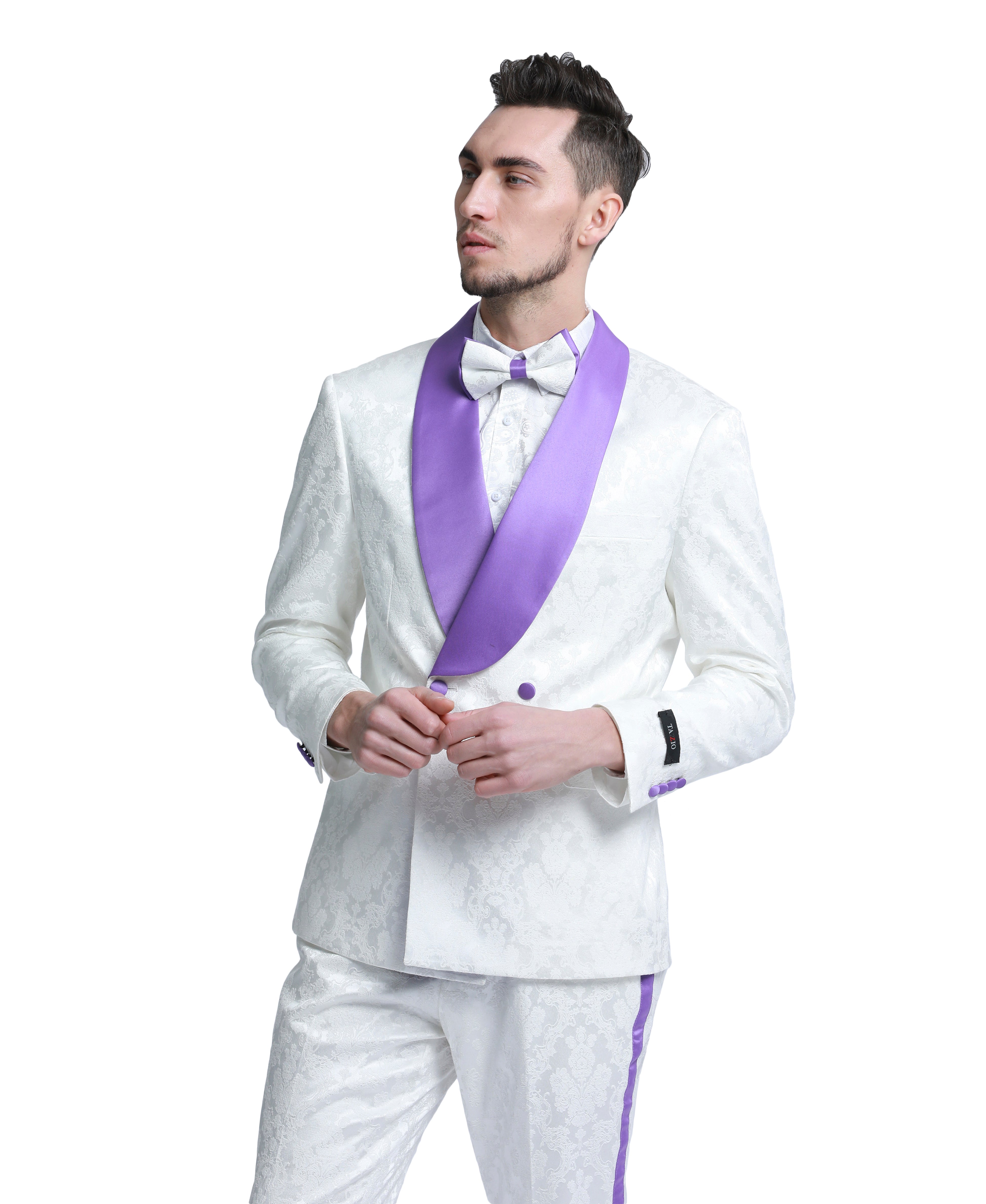 2 PC Satin Shawl Collar Suit