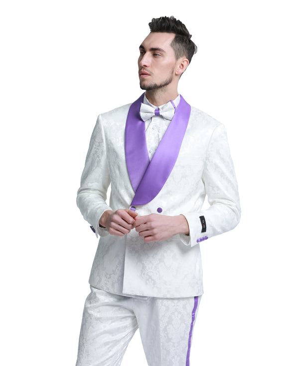 2 PC Satin Shawl Collar Suit