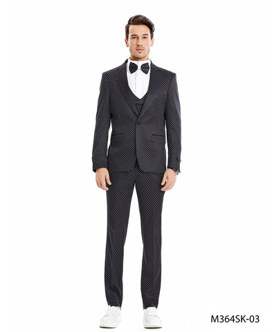 Black / White  Mens-suit