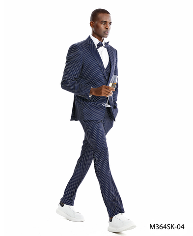 Navy / White  Mens-suit