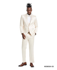 Champagne Solid Shiny U-Shape Vest Mens-suit