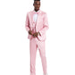Dusty Rose Solid Shiny U-Shape Vest Mens-suit
