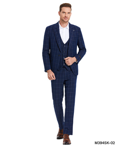 Blue WIndow Plaid Mens-suit