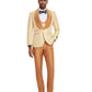 3 PC Pattern Shawl Lapel Double Breasted Vest Suit