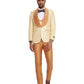 3 PC Pattern Shawl Lapel Double Breasted Vest Suit