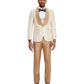 3 PC Pattern Shawl Lapel Double Breasted Vest Suit