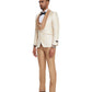 3 PC Pattern Shawl Lapel Double Breasted Vest Suit