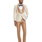 3 PC Pattern Shawl Lapel Double Breasted Vest Suit