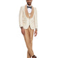 3 PC Pattern Shawl Lapel Double Breasted Vest Suit