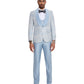 3 PC Pattern Shawl Lapel Double Breasted Vest Suit