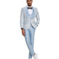 3 PC Pattern Shawl Lapel Double Breasted Vest Suit
