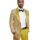 3 PC Pattern Shawl Lapel Double Breasted Vest Suit