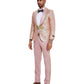 3 PC Pattern Shawl Lapel Double Breasted Vest Suit