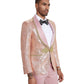 3 PC Pattern Shawl Lapel Double Breasted Vest Suit