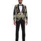 3 PC Pattern Shawl Lapel Double Breasted Vest Suit