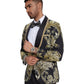 3 PC Pattern Shawl Lapel Double Breasted Vest Suit