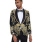 3 PC Pattern Shawl Lapel Double Breasted Vest Suit