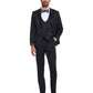 3 PC Paisley Peak Lapel Double Breasted Vest Suit