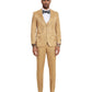 3 PC Pattern Shawl Lapel Double Breasted Vest Suit