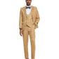 3 PC Pattern Shawl Lapel Double Breasted Vest Suit