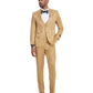 3 PC Pattern Shawl Lapel Double Breasted Vest Suit