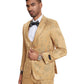 3 PC Pattern Shawl Lapel Double Breasted Vest Suit