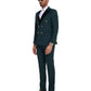 2 PC Solid Satin Peak Lapel Double Breasted Suit
