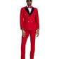 2 PC Solid Satin Peak Lapel Double Breasted Suit