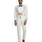 2 PC Solid Satin Peak Lapel Double Breasted Suit