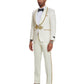 2 PC Solid Satin Peak Lapel Double Breasted Suit
