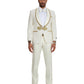2 PC Solid Satin Peak Lapel Double Breasted Suit