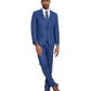 2 PC Solid Satin Peak Lapel Double Breasted Suit