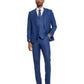 2 PC Solid Satin Peak Lapel Double Breasted Suit